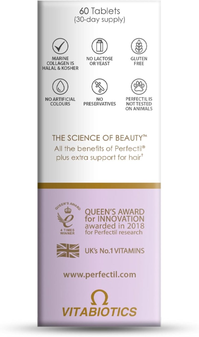 Perfectil Vitabiotics Multivitamin  Hair Growth and Thickening Formula  Supports Thicker Healthy Hair  Vitamin D E Collagen Biotin and More - Image 4