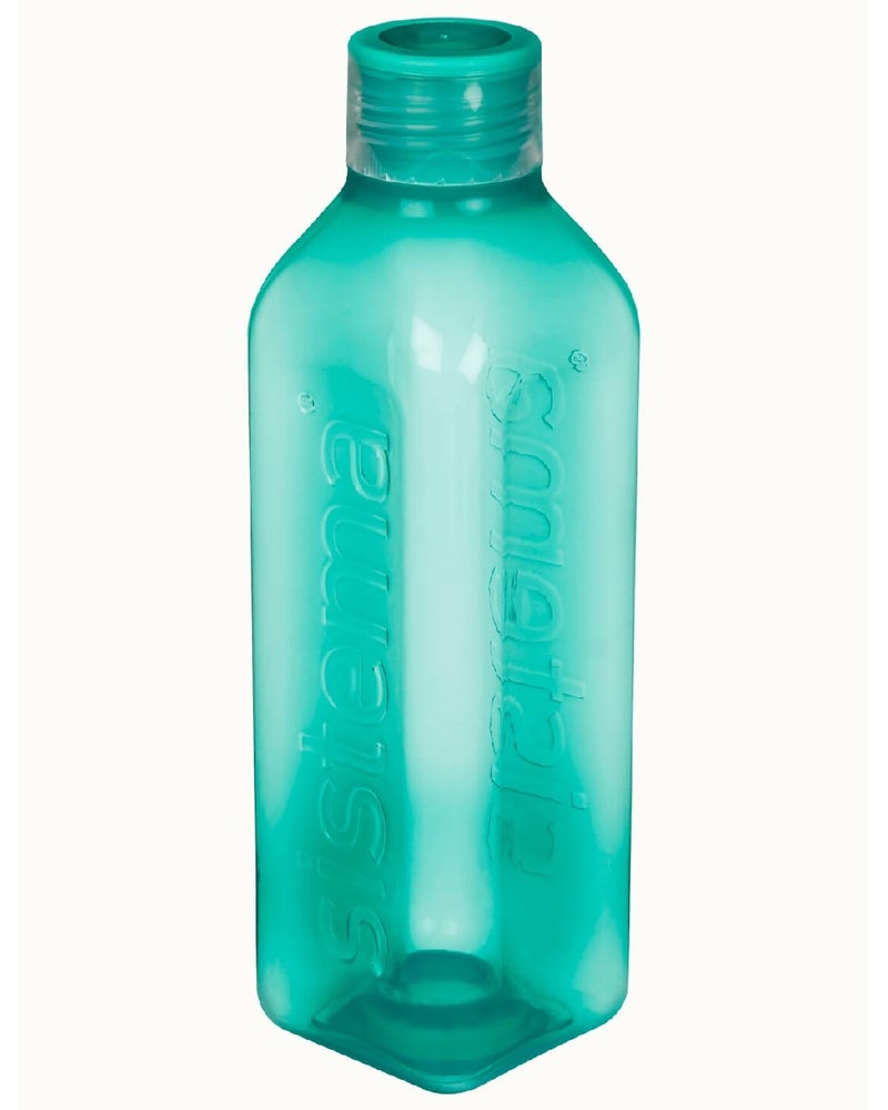 Sistema 1L Square Bottle, Leak-Proof, BPA-Free Water Bottle for Kids, School, Office & Travel, Light weight - Green - Image 2
