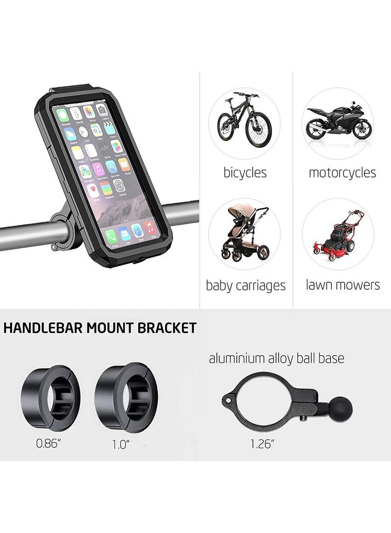 Kewig Cycling Phone Mounts,Motorcycl Hold Waterproof Shell with Touch Screen for 4.7"-6.0" Smartphones Up to 11mm Thick, Fits to Handlebar 0.87"-1.26" Bicycle/Motorbike - Image 4