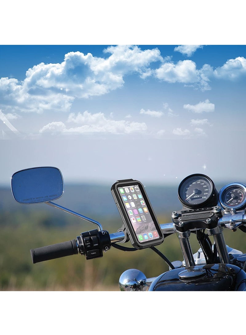 Kewig Cycling Phone Mounts,Motorcycl Hold Waterproof Shell with Touch Screen for 4.7"-6.0" Smartphones Up to 11mm Thick, Fits to Handlebar 0.87"-1.26" Bicycle/Motorbike - Image 5