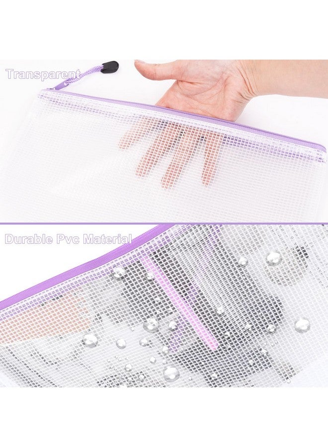 Toptime 30Pcs Mesh Zipper Pouch Bags 8 Size Plastic Zipper Pouches For Organizing Waterproof Clear Zipper Bags Small Mesh Bag With Zipper Organizer Bags For Document Puzzle Board Game Storage  - Image 3