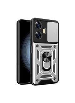 Generic For Realme C55 Sliding Camera Cover Design TPU+PC Phone Case(Silver)  - Image 1