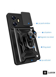 Generic For Realme C55 Sliding Camera Cover Design TPU+PC Phone Case(Silver)  - Image 2