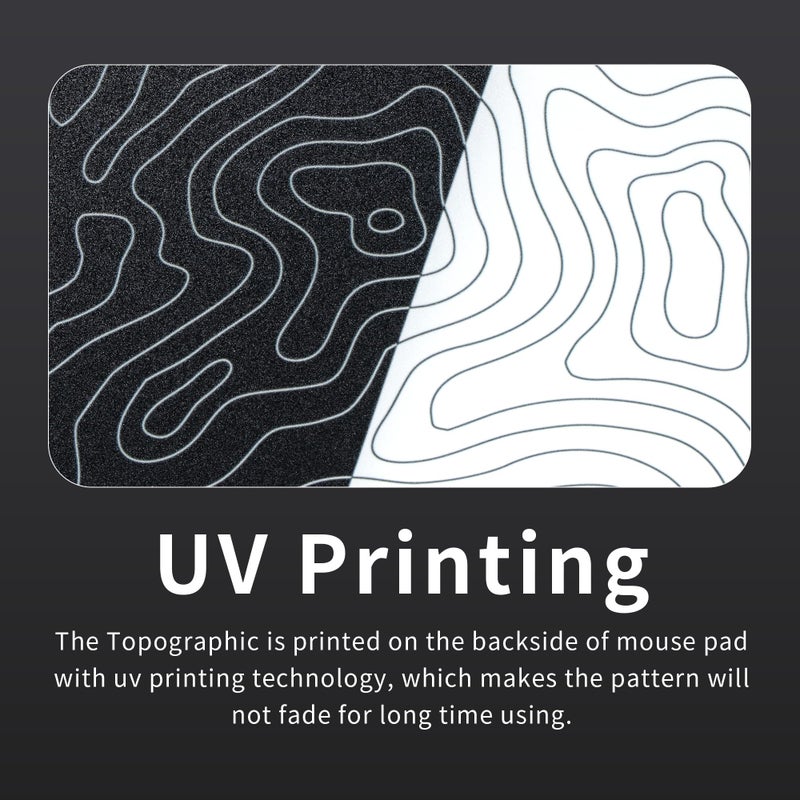 GMKWTL XVX Glass Mousepad for Gaming, Topographic Hard Gaming Mouse pad, Professional Large Mouse Mat 410mm*310mm, Special Glass Surface with Improved Precision and Speed - Image 3