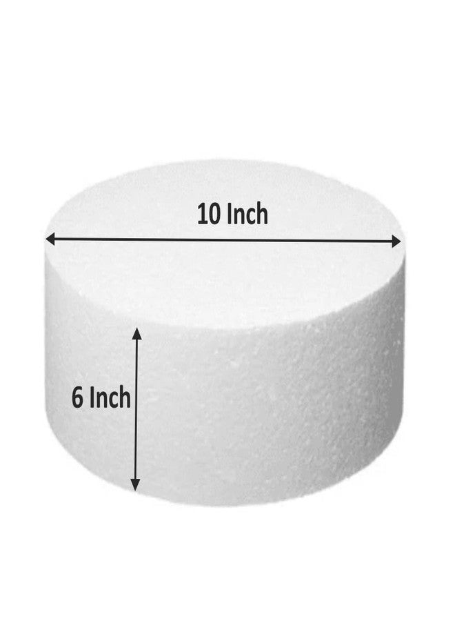 OM KRAFT OMKRAFT Round Cake Dummy 10 x 6 Inch | High Density Foam Cake Base for Cake Decoration, Practice & Display | Reusable Dummy Cake for Bakers | Pack of 1 - Image 2
