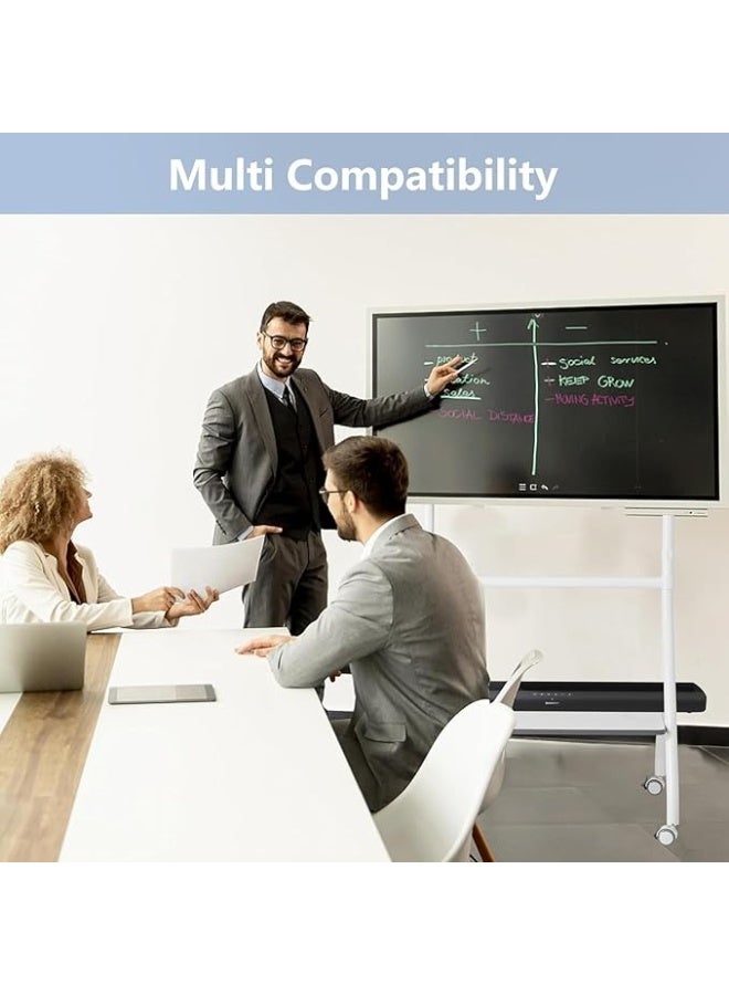 BEETEC Mobile TV Stand for 32–86 Inch Screens, Height Adjustable Rolling TV Cart with Lockable Wheels, VESA 600x400mm, Max Load 45 kg, Cable Management, Sliding Pivot, Shelf Load 10kg , White | TF-RG9W - Image 4