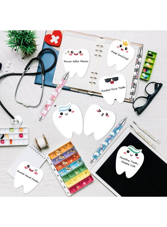 Seagoodbye 30Pcs Nurse Week Dental Assistant Appreciation Tooth-Shaped Sticky Notes and Ballpoint Pens Gifts, Dentist Post it Notepad for Employees Christmas Holiday Birthday Party Supplies - Image 2