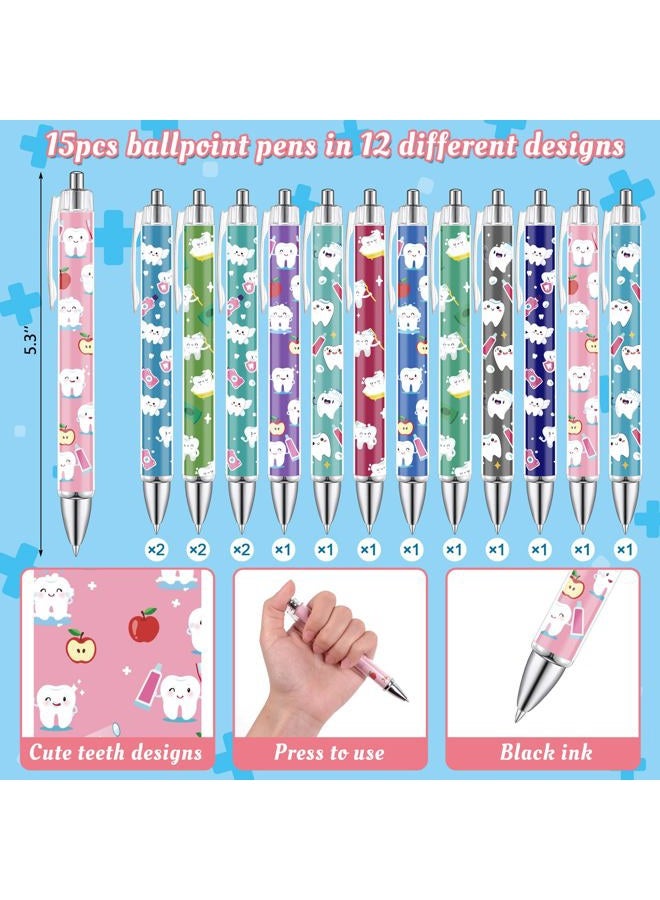 Seagoodbye 30Pcs Nurse Week Dental Assistant Appreciation Tooth-Shaped Sticky Notes and Ballpoint Pens Gifts, Dentist Post it Notepad for Employees Christmas Holiday Birthday Party Supplies - Image 3