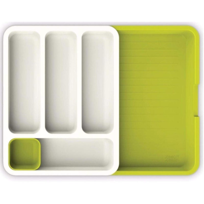 SUKHAD Expandable Cutlery storage drawer tray Spoon Knife cutting tools organizer 38 x 29 x 55 CM Green White - Image 1