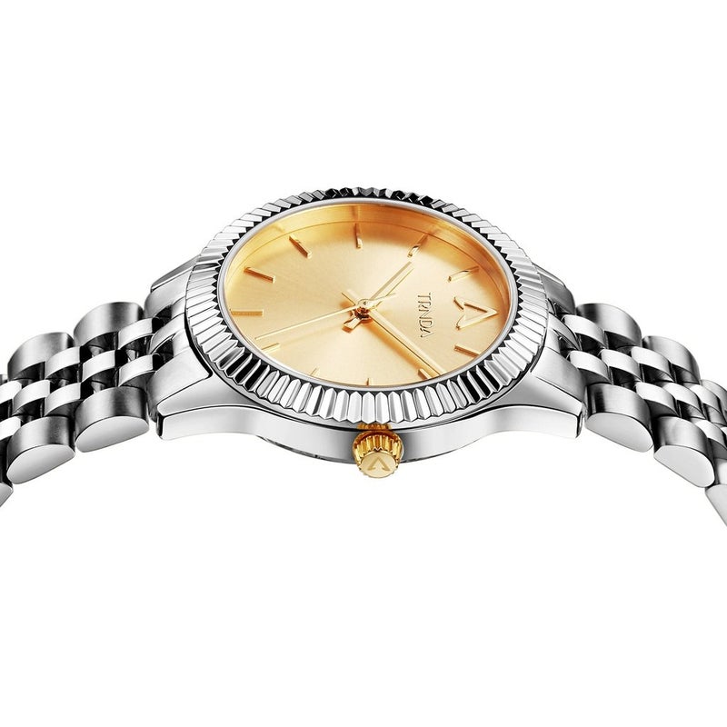 ترندا ساعة نسائية من TRNDA بهيكل من الفولاذ المقاوم للصدأ الفضي وسوار من الفولاذ المقاوم للصدأ الفضي - Image 3