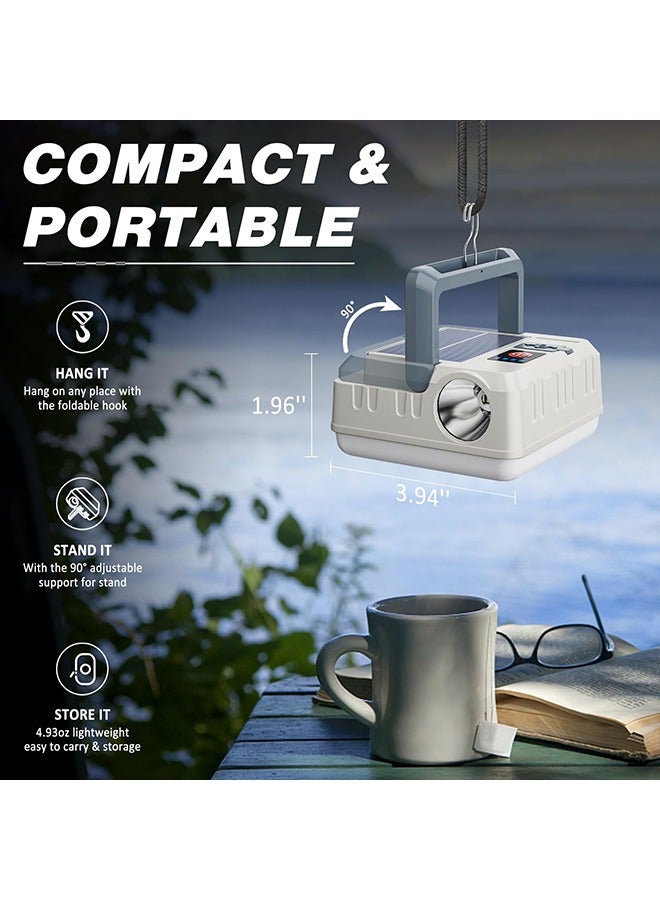 XiuWoo Solar Camping Lantern Flashlights, DIBMS LED USB Rechargeable Hanging Power Bank Waterproof Lights for Camping Hurricanes Emergency Power Outages Indoor Outdoor  - Image 5
