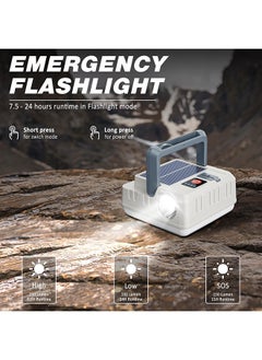 XiuWoo Solar Camping Lantern Flashlights, DIBMS LED USB Rechargeable Hanging Power Bank Waterproof Lights for Camping Hurricanes Emergency Power Outages Indoor Outdoor  - Image 3
