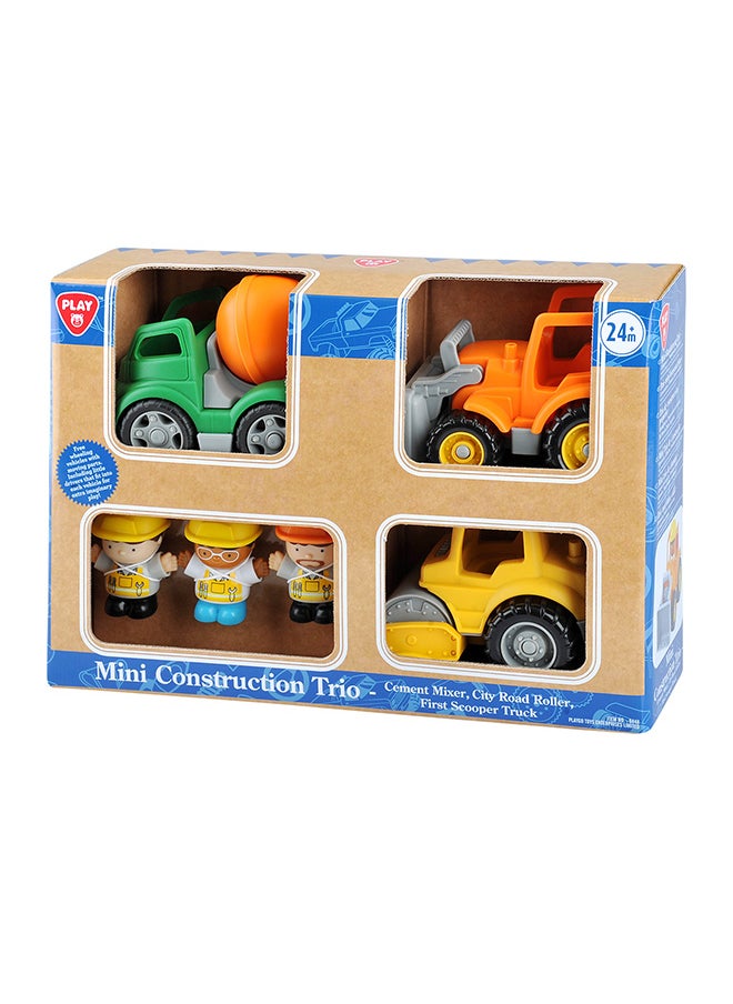 PLAYGO Mini Construction Trio (City Road Roller, First Cement Mixer, First Scooper Truck)  - Image 2