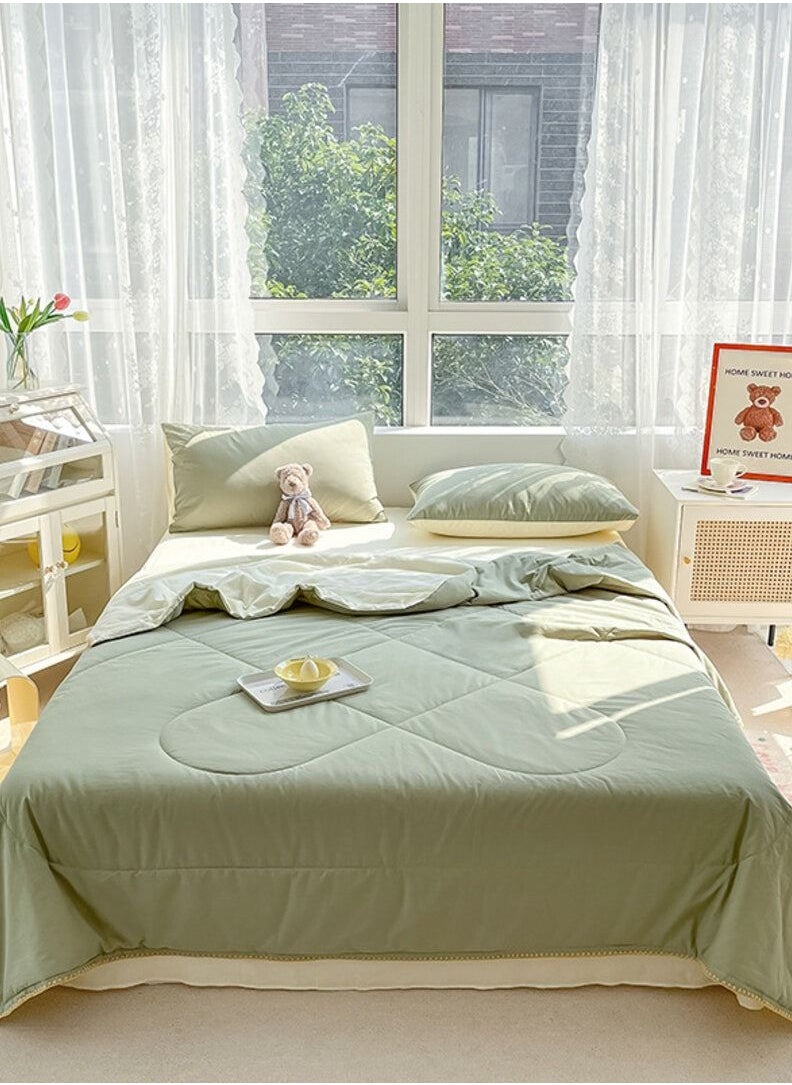 Sharpdo 4-Piece Cotton Summer Quilt, Air Conditioner Quilt Set, Thin Section for All-Season, 200*230 cm  - Image 1