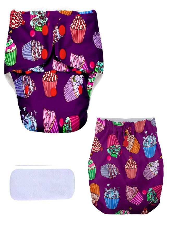 RENIAL Soft Organic Reusable Cloth Diapers | Leakage Proof Reusable Cloth Diaper with UltraThin pads| Freesize for 3 Months to 3 Years Multicolor Print (Pack of 1) - Image 1