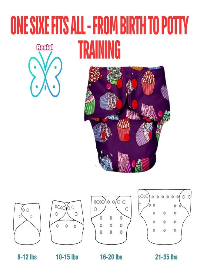 RENIAL Soft Organic Reusable Cloth Diapers | Leakage Proof Reusable Cloth Diaper with UltraThin pads| Freesize for 3 Months to 3 Years Multicolor Print (Pack of 1) - Image 5