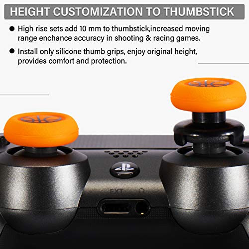 Playrealm FPS Thumbstick Extender & Printing Rubber Silicone Grip Cover 2 Sets for PS5 Dualsenese & PS4 Controller (Basketball) - Image 4
