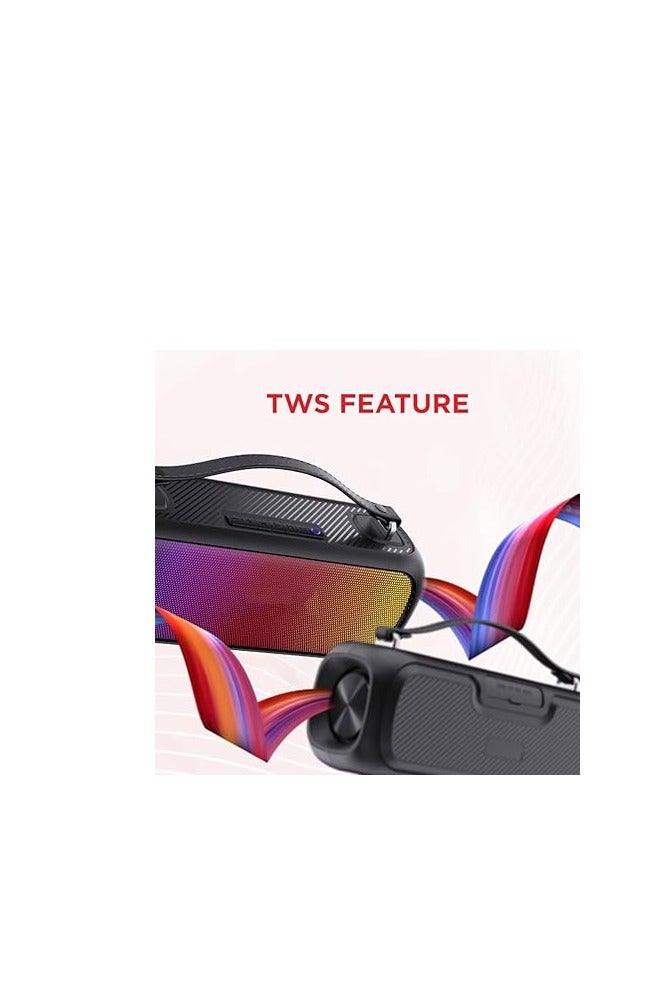 JL-380Wireless Bluetooth Speaker with AI and Pure Surround Sound, Multi-Color RGB Lighting with Carrying Strap, Multiple Compatibility Modes, FM Radio, Memory, - Image 4