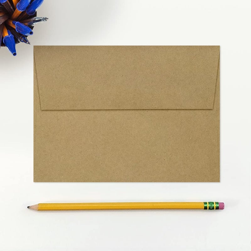 LUXPaper A7 Invitation Envelopes for 5x7 Cards | Peel & Press | 5 1/4" x 7 1/4" | Grocery Bag Brown | 70lb. Text | 50 Qty. - Image 4