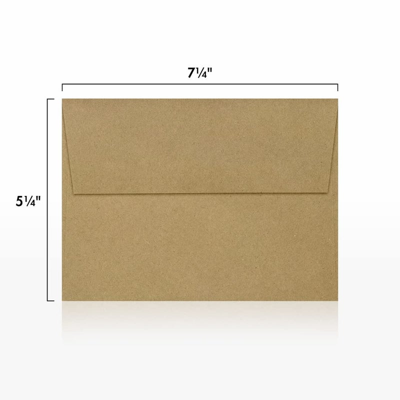LUXPaper A7 Invitation Envelopes for 5x7 Cards | Peel & Press | 5 1/4" x 7 1/4" | Grocery Bag Brown | 70lb. Text | 50 Qty. - Image 3