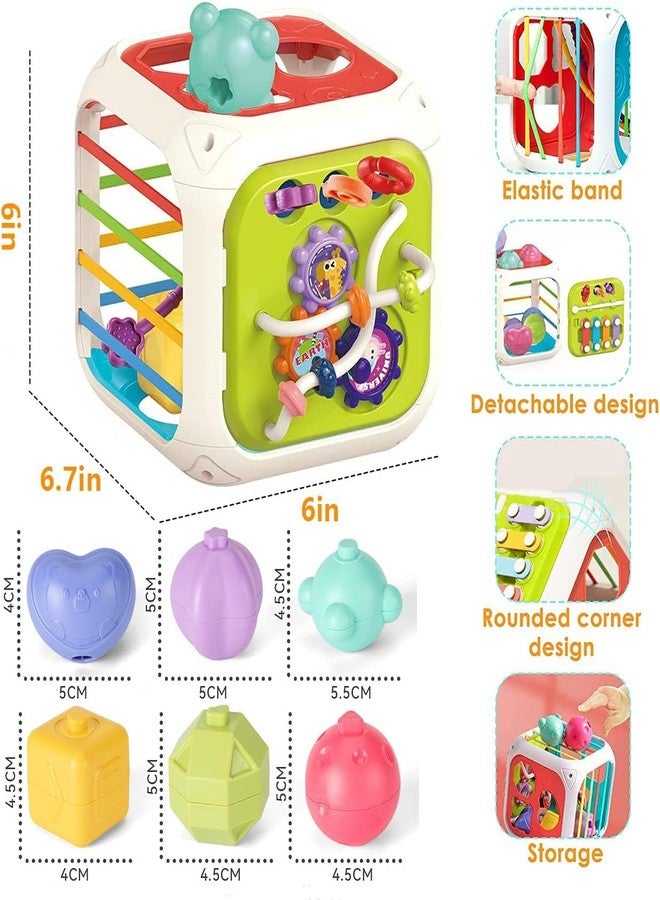 ISTOSY Baby Sorter Toy 7-in-1 Baby Montessori Sensory Toy Colorful Activity Cube for Kids Boys Girls Educational Learning Games - Image 3