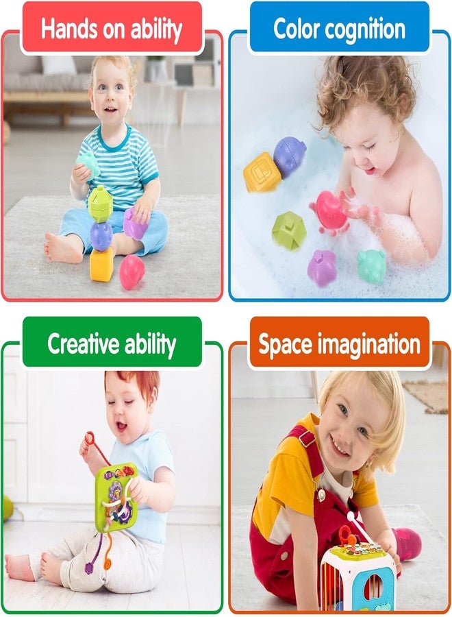 ISTOSY Baby Sorter Toy 7-in-1 Baby Montessori Sensory Toy Colorful Activity Cube for Kids Boys Girls Educational Learning Games - Image 4