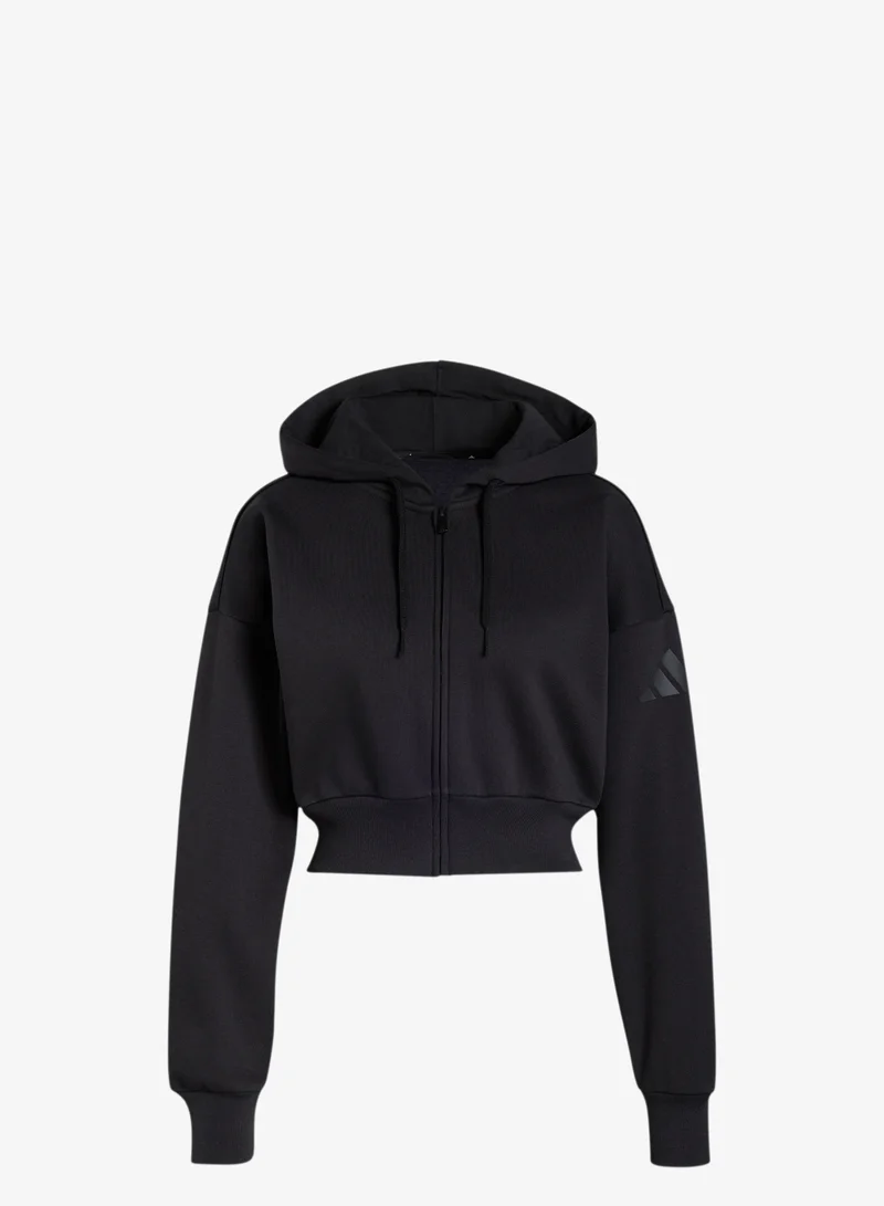 Adidas Essentials Contemporary Fleece Full Zip Hooded Jacket