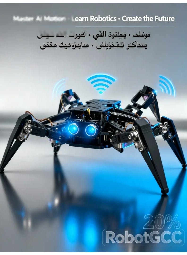 robotgcc AI Educational Quadruped Robot Learning Platform | Four-Leg Walking + Ultrasonic Obstacle Avoidance + App Remote + Bluetooth Wi-Fi Communication | Ideal for Classrooms, Maker Labs & AI Teaching Demos - Image 3