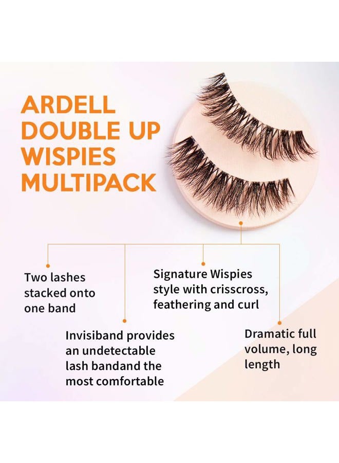 ARDELL Double Up Wispies False Eyelashes, Dramatic Full Volume Wispy Lashes, Reusable and Easy to Apply, Black, 4 Pairs - Image 4