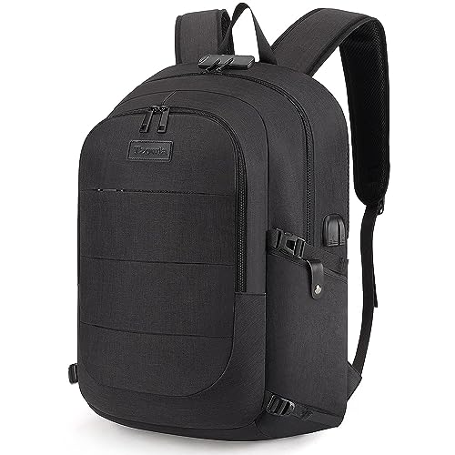 Tzowla Travel Laptop Backpack Water Resistant Anti-Theft Bag with Giant Tumbler Holder Pocket and Lock 17.3 Inch Computer Business Backpacks for Women Men Work College Gift,Casual Daypack(Black) - Image 4