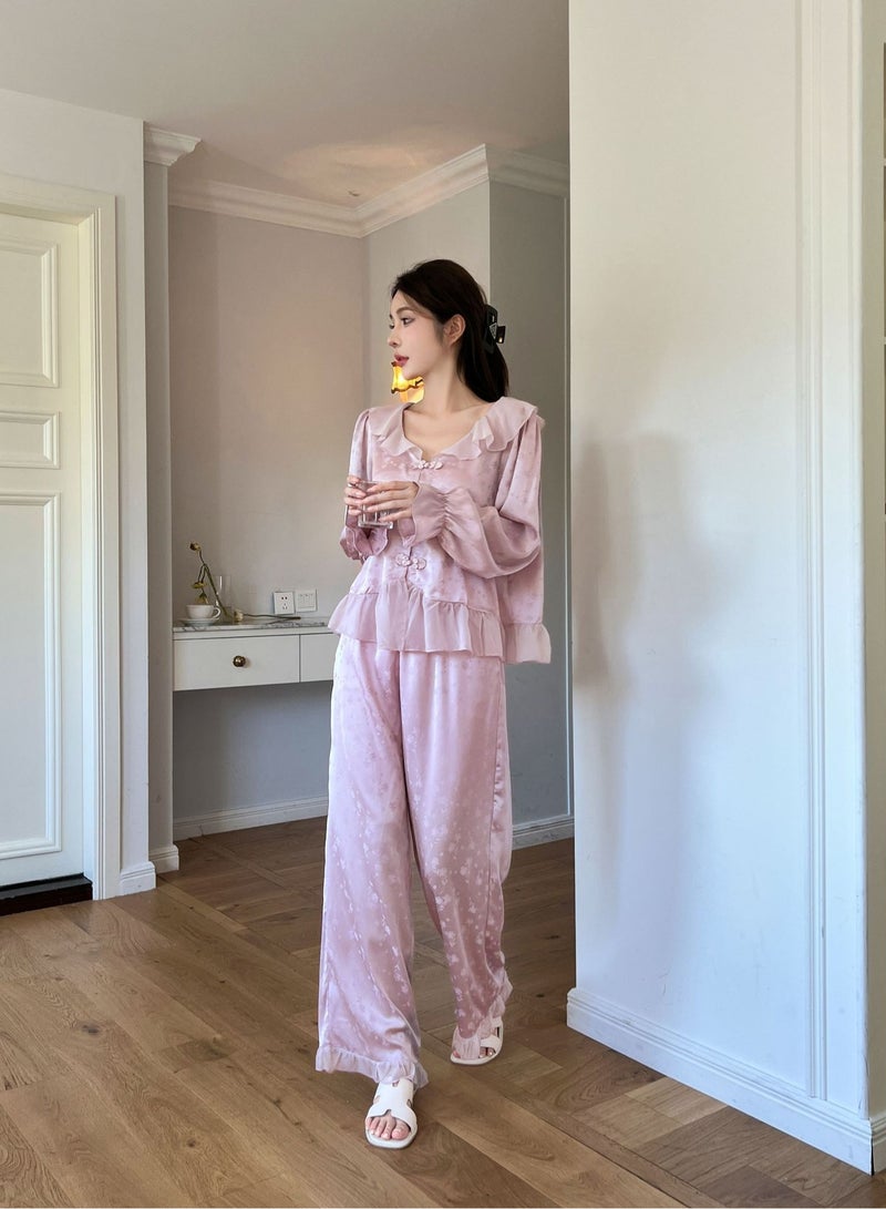 KUYING New Two-Piece Set Of Ice Silk Pajamas - Image 2