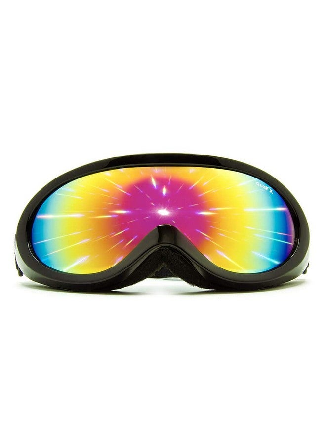 GloFX Black Diffraction Ski Goggles Rainbow Gradient Rave Prism Kaleidoscope Lightshow Lenses Edm Music Festival - Image 2