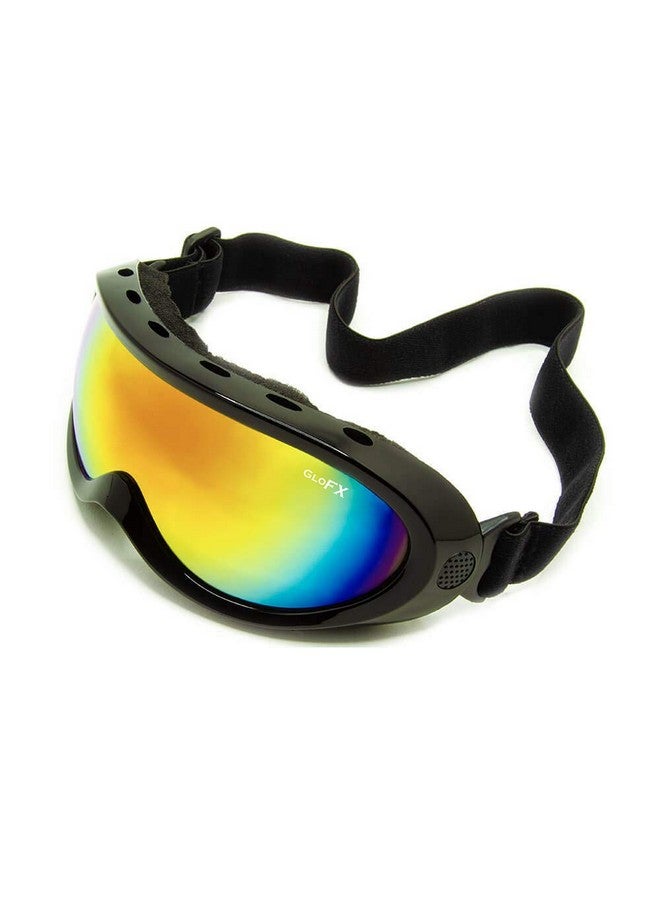GloFX Black Diffraction Ski Goggles Rainbow Gradient Rave Prism Kaleidoscope Lightshow Lenses Edm Music Festival - Image 4