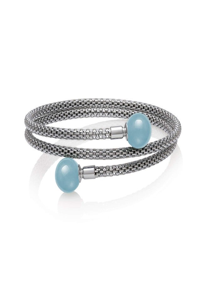 Belacqua Natural Milky Blue Aquamarine Gemstone Bracelet in Sterling Silver, Fashion Jewelry for Women, Gift Box Included - Image 2