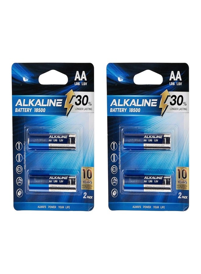 Deli Alkaline AA Batteries - Pack of 4, 30% Longer Lasting, Mercury-Free, E18500 - Image 1