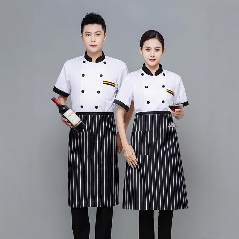 Summer Breathable Chef Overalls Short-Sleeved Kitchen Clothing Men'S Waterproof Breathable Catering Women'S Restaurant Professional Chef - Image 3