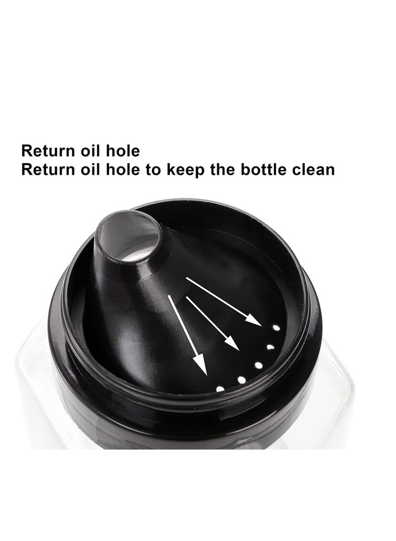 شو وو 6 Pack Glass Honey Dispenser Oil Cruet, No Drip Olive and Vinegar Maple Syrup Jars Crystal Salad Dressing Container Bottle with Cap for Kitchen Soy Sauce 8.5Oz - Image 4