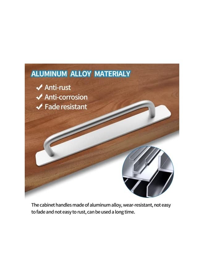 PROMASS promass 2 Pcs Self-Stick Instant Cabinet Drawer Handles Pulls, Silver Aluminum Alloy Cabinet Pulls for Kitchen Cabinet Drawer Window Sliding Closet, with Adhesive(8.35 Inch/ 212mm)  - Image 4