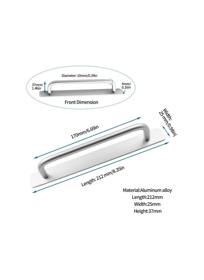 PROMASS promass 2 Pcs Self-Stick Instant Cabinet Drawer Handles Pulls, Silver Aluminum Alloy Cabinet Pulls for Kitchen Cabinet Drawer Window Sliding Closet, with Adhesive(8.35 Inch/ 212mm)  - Image 2