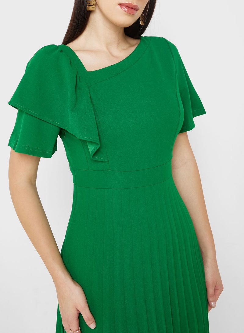 ELLA Pleated Flounce Dress  - Image 3