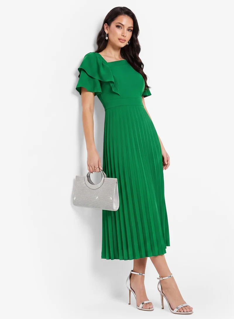 Ella  Pleated Flounce Dress for Women | Best Price UAE