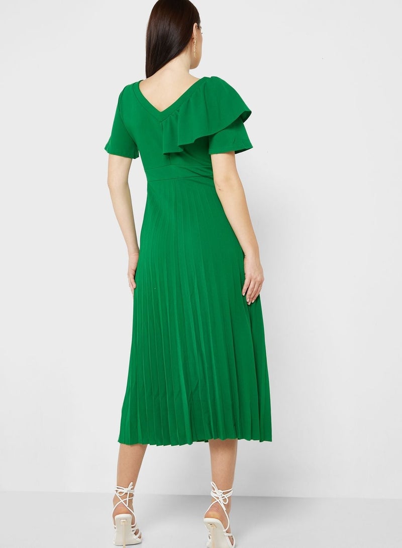 ELLA Pleated Flounce Dress - Image 2