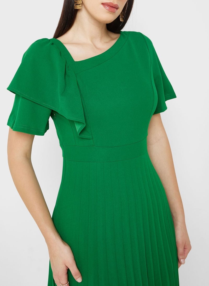 ELLA Pleated Flounce Dress - Image 3