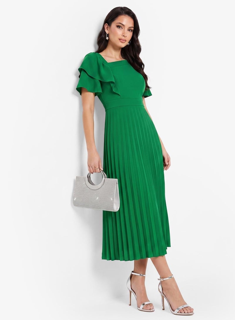 ELLA Pleated Flounce Dress - Image 1