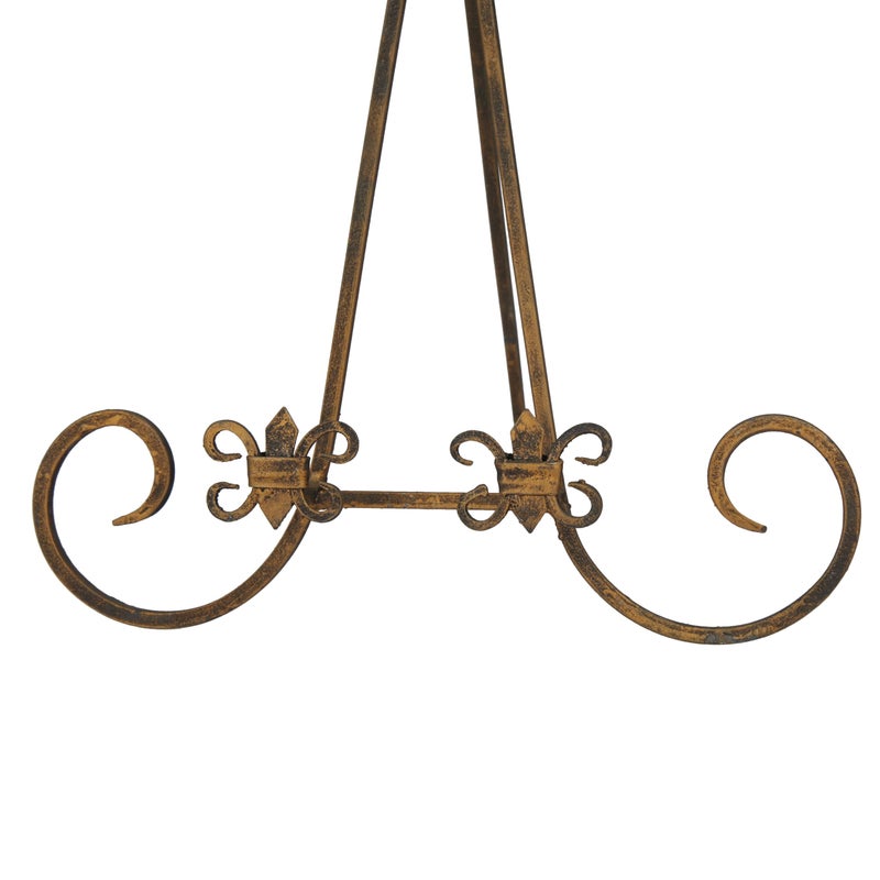 Deco 79 Metal Scroll Display Easel Tabletop Easel with Foldable Stand, Display Stand 11" x 10" x 14", Gold - Image 4