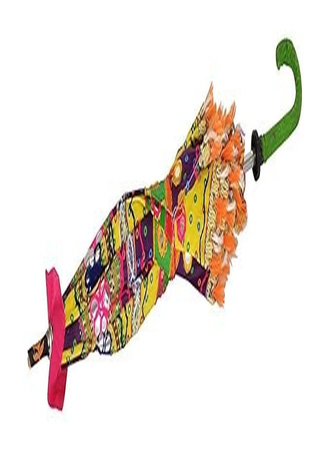 SAMARIYA Colorful Design Rajasthani Elephant Print Embroidery Work Umbrella For Photo Shoot, Celebration, Party, Events Party Decoration,and Home Decor,etc (2 pcs Umbrella) - Image 4
