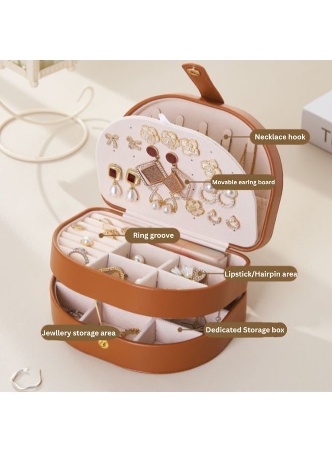 Korean-Style Jewelry Storage Box – Multi-Layer, Large Capacity Organizer for Rings, Earrings & Accessories – Perfect for Travel - Image 3