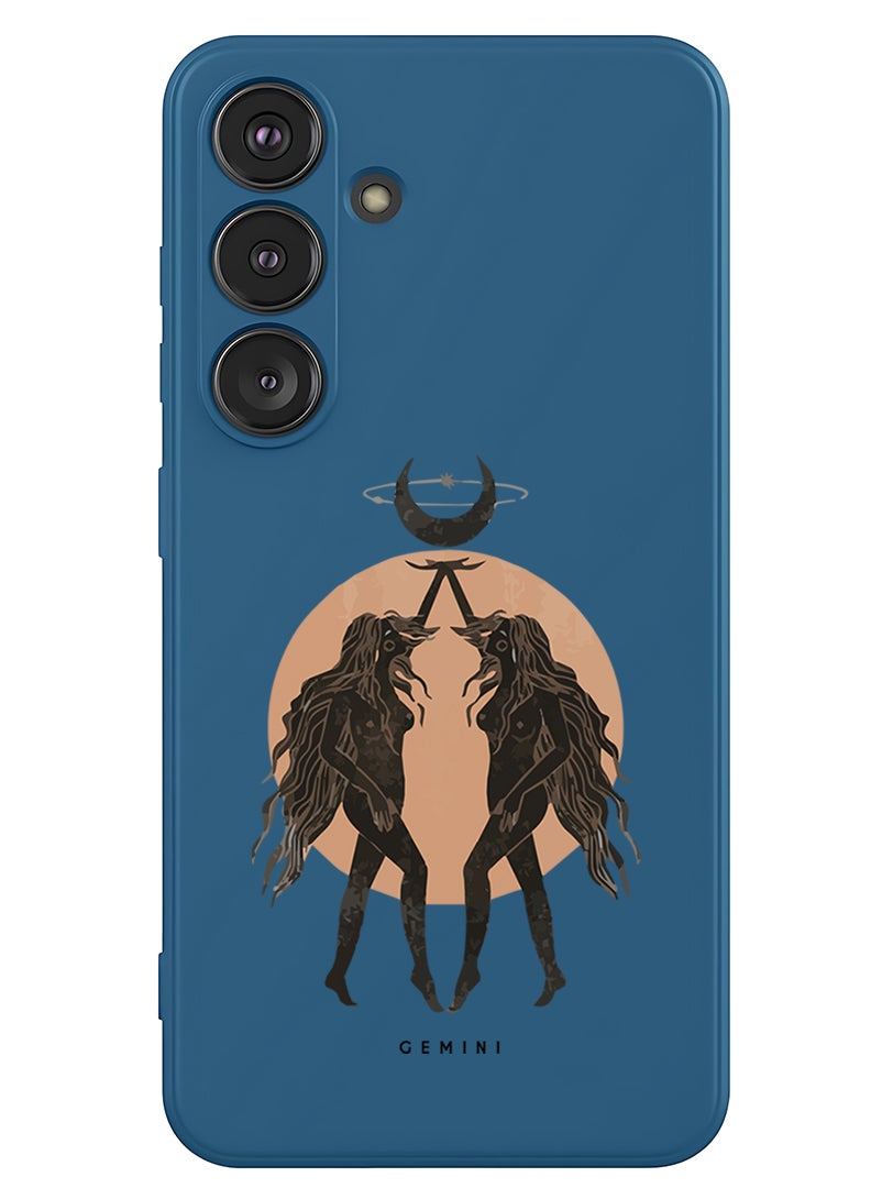 Theodor Protective Slim Fit Case Liquid Silicone Cover with Full Body Protection Anti-Scratch Shockproof Case For Samsung Galaxy S25 Plus (Blue) - Gemini - Image 1