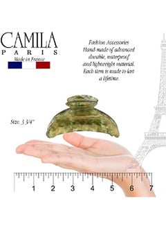CAMILA Paris Cp3424 French Hair Clip For Women Green Girls Hair Claw Clips Jaw For Thick Volume Hair Fashion Durable Styling Hair Accessories For Women Strong Hold No Slip Grip Made In France  - Image 4