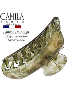 CAMILA Paris Cp3424 French Hair Clip For Women Green Girls Hair Claw Clips Jaw For Thick Volume Hair Fashion Durable Styling Hair Accessories For Women Strong Hold No Slip Grip Made In France  - Image 3